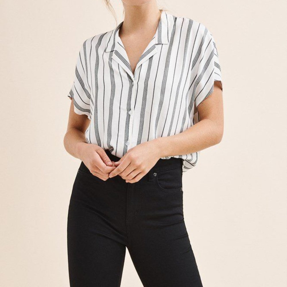 NWT Dynamite Notched Collar Shirt